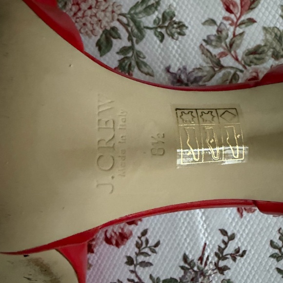 J. Crew leather made in Italy Red Pointed Toe Heels - Picture 2 of 5